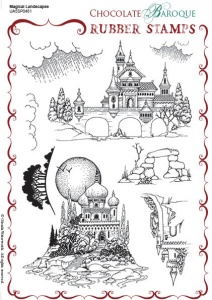 Magical Landscapes Rubber stamp sheet - A5